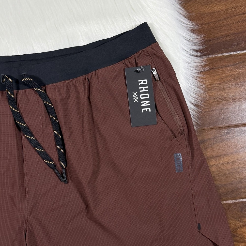 Rhone Men's Size XXL Mocha Brown  7" Invictus Ripstop Shorts Unlined 101720 - Picture 2 of 9